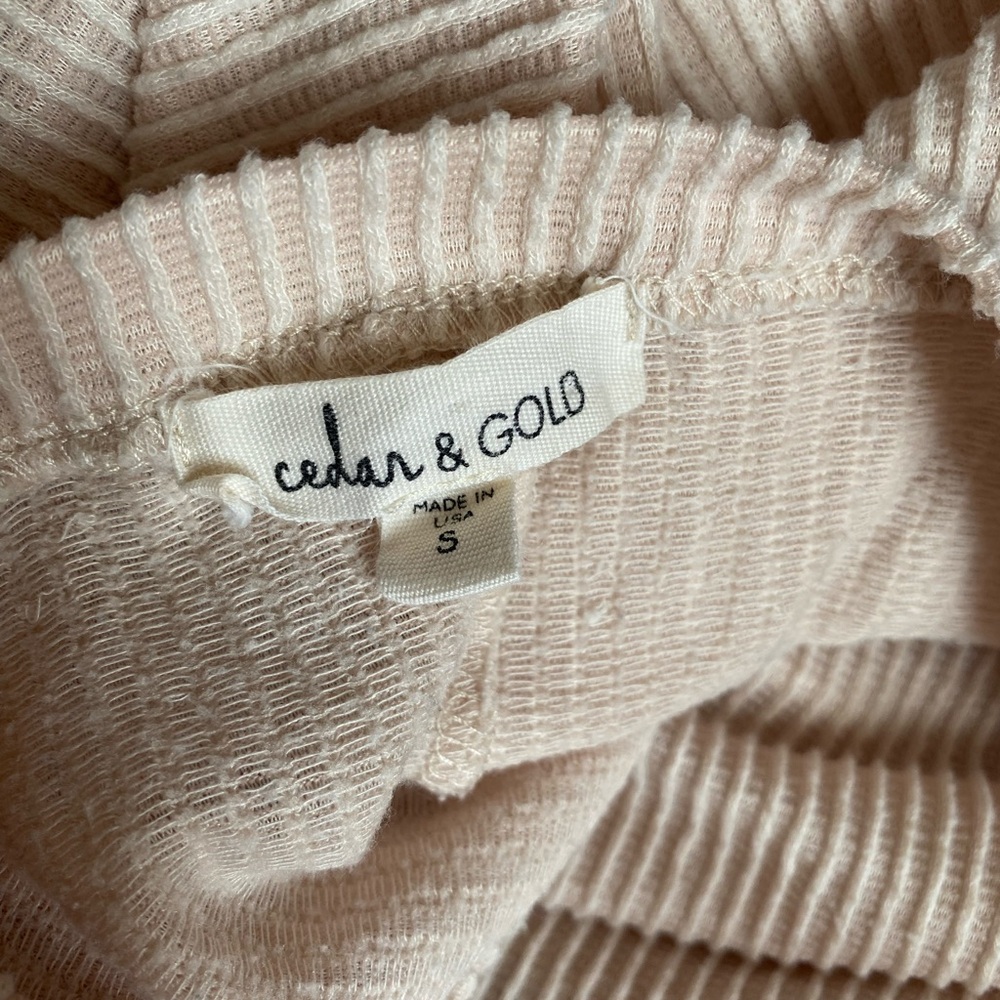 Cream Ribbed Knit Lightweight Sweater - Picture 4 of 4
